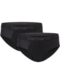Slip Camano "comfort", Herren, Gr. XXL, schwarz, Obermaterial: 95% Baumwolle, 5% Elasthan, unifarben, k&ouml;rpernah, Unterhosen Slip, mit elastischem Logobund