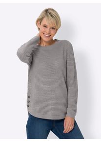 Strickpullover Classic Basics "Langarm-Pullover", Damen, Gr. 54, grau (steingrau), 100% Polyacryl, unifarben, Pullover Strickpullover