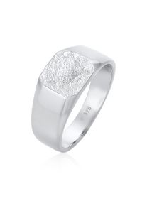 Siegelring Kuzzoi "Ring Basic Siegelring Herren Quadrat Matt 925 Silber" Gr. 58, silber, Fingerringe, Herren, 58, ohne Stein, Silber 925 (Sterlingsilber), 11mm, Siegelring