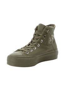 Sneaker Converse "CHUCK TAYLOR ALL STAR LIFT PLATFORM LEATHER", Herren, Gr. 39,5, silber (utility, utility, silber), Leder, Schuhe Sneaker, Topseller