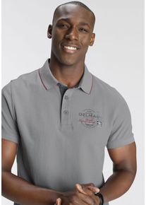 Poloshirt DELMAO, Herren, Gr. 3XL (64/66), grau, Piqu&eacute;, Obermaterial: 100% Baumwolle, bedruckt, normal, Rippb&uuml;ndchen, Shirts Poloshirt, Kurzarm, mit Rippb&uuml;ndchen, Polokragen