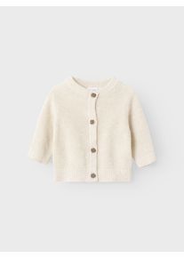 Strickjacke name it "NBNBUBBA LS KNIT CARD NOOS", Jungen, Gr. 86, beige (peyote melange), Strick, Obermaterial: 100% Baumwolle, unifarben, regular fit normal, Rundhals, Rippb&uuml;ndchen, Strickjacken Strickjacke, in dezent strukturierter Qualit&auml;t