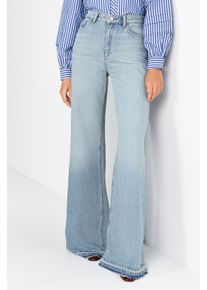 Weite Jeans RICHROYAL, Damen, Gr. 34, L&auml;nge 32, blau (denim blau), Denim/Jeans, Obermaterial: 50% Baumwolle, 50% Lyocell, unifarben, ausgestellt lang, Jeans Weite Jeans, High Waist, leichter Used-Look