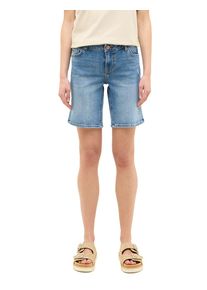 Shorts Mustang "Damen Style Bermuda", Damen, Gr. 28, blau (415 blau), 85% Baumwolle, 13% Polyester, 2% Elasthan, unifarben, straight fit, Hosen Shorts