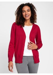 Strickjacke Casual Looks, Damen, Gr. 48, rot, 100% Baumwolle, unifarben, Strickjacken Strickjacke
