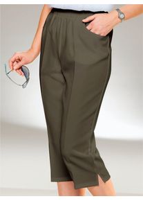 Caprihose Classic Basics, Damen, Gr. 46, Normalgr&ouml;&szlig;en, gr&uuml;n (khaki), 100% Polyester, unifarben, 3/4-L&auml;nge, Hosen Caprihose
