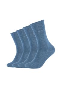 Socken Camano "ca-soft", Damen, Gr. 43-46, blau (denim, melange), Baumwollmischung, meliert, normal, Socken Socken, mit verst&auml;rktem Fersen- und Zehenbereich, Topseller