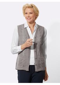 Strickweste CLASSIC, Damen, Gr. 40, grau (steingrau), 100% Polyacryl, unifarben, Westen Strickweste
