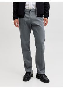 Jack & Jones Chinohose JACK & JONES "JPSTKANE DYLAN CHINO", Herren, Gr. 31, L&auml;nge 34, castlerock, Web, Obermaterial: 98% Baumwolle, 2% Elasthan, unifarben, regular fit kn&ouml;chellang, Hosen Chinohose