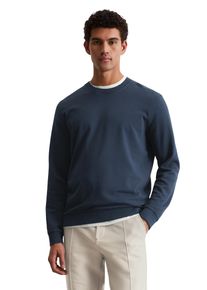 Marc O'Polo Sweatshirt MARC O'POLO, Herren, Gr. S, blau (schwarz navy), Sweatware, Obermaterial: 100% Baumwolle, regular fit h&uuml;ftlang, Rundhals, B&uuml;ndchen, Sweatshirts Sweatshirt, Basic, mit Rippb&uuml;ndchen, regular, leichter Sommer-Sweat