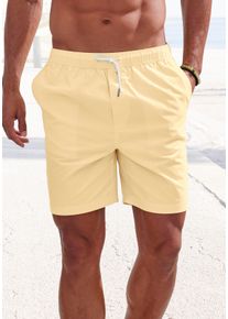Shorts John Devin "Bermuda", Herren, Gr. M, N-Gr, gelb, Web, Obermaterial: 97% Baumwolle, 3% Elasthan, unifarben, regular fit kurz, Hosen Shorts, kurze Hose aus elastischer, gewebter Baumwollqualit&auml;t
