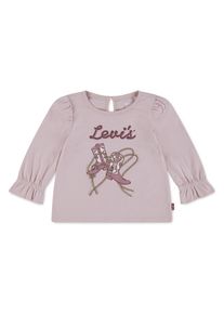 Langarmshirt LEVI'S KIDS "LVG LS KNOT FRONT KNIT TEE", M&auml;dchen, Gr. 3M (62), rosa (crystal rose), Jersey, Obermaterial: 100% Baumwolle, bedruckt, normal, Rundhals, Shirts Langarmshirt, im Western-Look, for Girls
