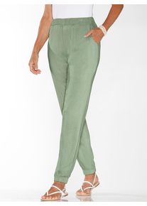 Haremshose Classic Basics, Damen, Gr. 46, Normalgr&ouml;&szlig;en, gr&uuml;n (eucalyptus), 100% Viskose, unifarben, lang, Hosen Haremshose
