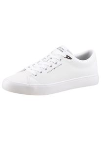 Sneaker Tommy Hilfiger "TH HI VULC CORE LOW LTH II ESS", Herren, Gr. 42, wei&szlig;, Lederimitat, unifarben, Schuhe Sneaker, Freizeitschuh, Halbschuh, Schn&uuml;rer in schmaler Form, Topseller