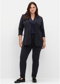 Webhose sheego, Damen, Gr. 46, Normalgr&ouml;&szlig;en, blau (tiefblau), 100% Polyester, unifarben, Hosen Webhose