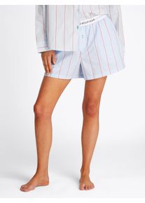 Shorts "POPLIN SHORT", Damen, Gr. XS (34), N-Gr, blau (sweet blau), Popeline, Obermaterial: 100% Baumwolle, Tommy Hilfiger Underwear, gestreift, Basic, bequem kurz, Hosen Shorts, mit Streifenmuster, Logobund