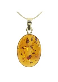 Kette und Anh&auml;nger Set OSTSEE-SCHMUCK "- Classic 18x13 - Gold 333/000 - Bernstein" Gr. 42, gold (gold 333, goldfarben, gelb), Schmuck_Sets, Damen, 42, Gelbgold 333, Kette und Anh&auml;nger Set