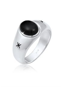 Siegelring Kuzzoi "Ring Herren Siegelring Onyx Klassik Logo 925 Silber" Gr. 60, silber, Fingerringe, Herren, 60, ohne Stein, Silber 925 (Sterlingsilber), 9mm, Siegelring