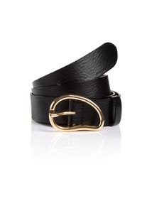 Lederg&uuml;rtel Tom Tailor "TTROSIE", Damen, Gr. 85, schwarz, Rindsleder, unifarben, G&uuml;rtel Lederg&uuml;rtel