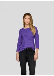 3/4-Arm-Shirt Rabe, Damen, Gr. 50, violett, Jersey, Obermaterial: 68% Viskose, 28% Polyester, 4% Elasthan, Strukturmuster, regular fit taillenbedeckt, Rundhals, Shirts 3/4-Arm-Shirt, mit Struktur Muster, Topseller