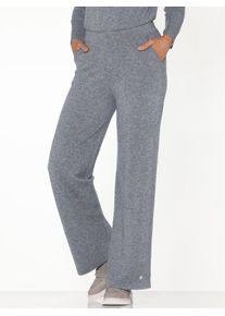 Strickhose CREATION L PREMIUM, Damen, Gr. 46, Normalgr&ouml;&szlig;en, blau (rauchblau, steingrau, meliert), 90% Schurwolle, 10% Kaschmir, meliert, Hosen Strickhose