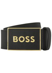 Lederg&uuml;rtel BOSS "BOSS_Icon-S1_Sz40", Herren, Gr. 100, schwarz (schwarz002), Leder, G&uuml;rtel Lederg&uuml;rtel, mit BOSS-Logo-Pr&auml;gung auf der Koppelschlie&szlig;e
