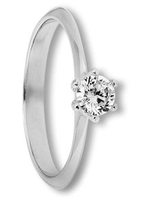 Goldring ONE ELEMENT "Zirkonia Ring aus 333 Wei&szlig;gold" Gr. 56, silber, Fingerringe, Damen, 56,mit Zirkonia, Wei&szlig;gold 333, Goldring