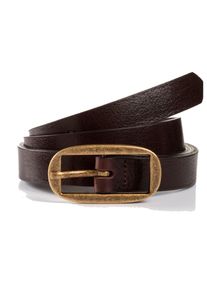 Lederg&uuml;rtel Tom Tailor "TTMARIAH", Damen, Gr. 105, braun (schwarz braun uni), Rindsleder, unifarben, G&uuml;rtel Lederg&uuml;rtel, 2 cm breiter Dameng&uuml;rtel, modisch vielseitig, rustikaler Vintage-look