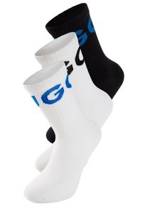 Freizeitsocken HUGO UNDERWEAR "3P QS ICONIC CC 1", Damen, Gr. 39-42, schwarz (wei&szlig;, schwarz), Baumwollmischung, elastisch, Socken Freizeitsocken, mit HUGO Logostickerei in Kontrastfarbe
