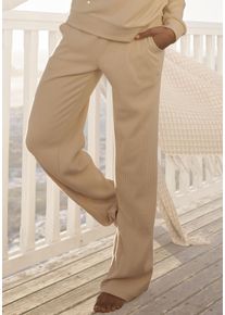 Sweatpants s.Oliver, Damen, Gr. 44/46, N-Gr, beige (creme), Sweatware, Obermaterial: 100% Baumwolle, unifarben, Basic, bequem lang, Hosen Sweatpants, Sweathose mit seitlichen Taschen, Loungewear