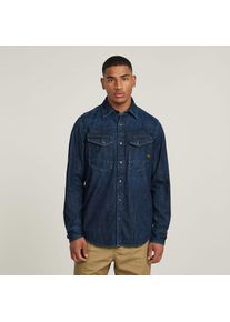 G-Star Raw Jeanshemd G-STAR "Dakota Slim", Damen, Gr. L, N-Gr, worn in deep sea, Denim/Jeans, Obermaterial: 100% Baumwolle, unifarben, slim fit, mit Druckkn&ouml;pfen,mit Schlitz, Hemden Jeanshemd