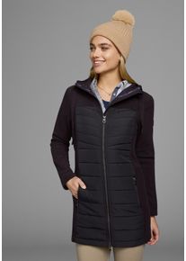 Langjacke Kangaroos, Damen, Gr. 36, blau (marine), Fleece, Obermaterial: 100% Polyester. Futter: 100% Polyester. Wattierung: 100% Polyester. &Auml;rmel: 100% Polyester, kontrastfarbene Details, unifarben, figurbetont Po-bedeckend, Jacken Langjacke, Hybridjacke - Fleecejacke mit wattierten Bereichen, Topseller