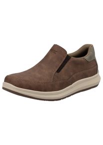 Slipper Rieker, Herren, Gr. 40, braun (braun, taupe), Lederimitat, Basic, Schuhe Slipper, Slip-on-Sneaker, Halbschuh, Loafer, Freizeitschuh mit Gummizug