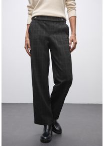 Webhose Street One, Damen, Gr. 46, L&auml;nge 30, anthrazit melange, Web, Obermaterial: 80% Polyester, 16% Viskose, 4% Elasthan, kariert, meliert, regular fit lang, Hosen Webhose, mit Karo Muster
