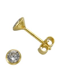 Paar Ohrstecker Firetti "Schmuck Geschenk Silber 925 Ohrschmuck Solit&auml;r" Gr. 2, gold (gelbgoldfarben, kristallwei&szlig;), Ohrringe, Damen, 2, Silber 925 (Sterlingsilber), Paar Ohrstecker, mit Zirkonia (synth.)