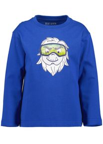 Langarmshirt Blue Seven, Jungen, Gr. 128, ultramarin, Single Jersey, Obermaterial: 100% Baumwolle, bedruckt, regular fit, Rundhals, Shirts Langarmshirt