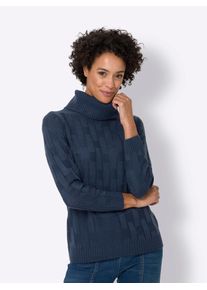 Rollkragenpullover Classic Basics "Rollkragen-Pullover", Damen, Gr. 40, blau (dunkelblau), 100% Polyacryl, unifarben, Pullover Rollkragenpullover