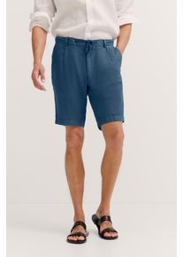 Bermudas Bugatti, Herren, Gr. 50, Normalgr&ouml;&szlig;en, blau (370, marine), 55% Leinen, 45% Baumwolle, unifarben, normal, Hosen Bermudas, aus Leinen-Baumwollmix