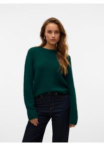 V&eacute;ro Moda Strickpullover VERO MODA "VMNOVAH LS O-NECK PULLOVER GA NOOS", Damen, Gr. XS, gr&uuml;n (pine grove), Strick, Obermaterial: 70% Polyester, 21% Nylon, 8% Wolle, 1% Elasthan, unifarben, regular fit taillenbedeckt, Rundhals, Pullover Strickpullover