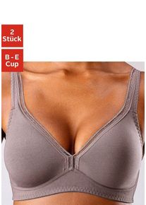T-Shirt-BH Petite Fleur, Damen, Gr. 75, Cup D, braun (mocha, mousse, wei&szlig;), Jersey, Obermaterial: 93% Baumwolle, 7% Elasthan, BHs T-Shirt-BH, ohne B&uuml;gel aus Baumwolle, Basic Dessous, Topseller