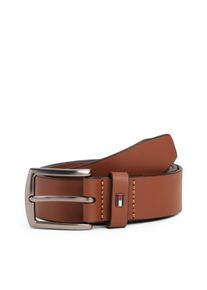 Lederg&uuml;rtel Tommy Hilfiger "DENTON 3.5 cm breit EXT", Herren, Gr. 125, winter cognac, Rindsleder, G&uuml;rtel Lederg&uuml;rtel, Einfachdornschlie&szlig;e, Metalllogo