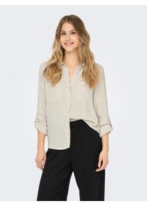 Langarmbluse Only "OnlyASMIN-SIESTA LS LINEN BL SHIRT PNT", Damen, Gr. S, gelb (moonbeam), Web, Obermaterial: 80% Viskose, 20% Leinen, unifarben, oversize, Blusen Langarmbluse