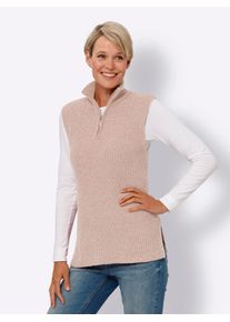 Pullunder Classic Basics "Pullunder", Damen, Gr. 44, beige (puder), 100% Polyester, unifarben, Pullover Pullunder