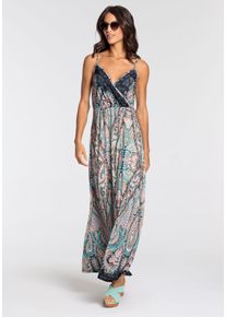 Sommerkleid Melrose, Damen, Gr. 42, N-Gr, bunt (bunt, gemustert), Jersey, Obermaterial: 95% Polyester, 5% Elasthan, Paisley, bedruckt, ethno, gemustert, mehrfarbig, lang, Kleider Sommerkleid, festliche Anl&auml;sse, in femininer Wickeloptik, Maxikleid