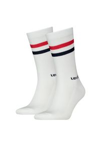 Levi's Socken LEVI'S "LEVIS REGULAR CUT SPORT STRIPE 2P", Damen, Gr. 39-42, bunt (wei&szlig;, blau, rot), Baumwollmischung, normal, Socken Socken, mit auff&auml;lligen Streifen