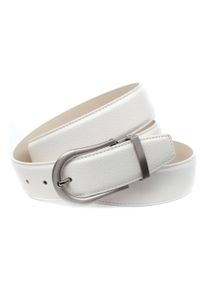 Lederg&uuml;rtel Anthoni Crown, Damen, Gr. 90, wei&szlig;, Leder, unifarben, G&uuml;rtel Lederg&uuml;rtel, in wei&szlig; mit matter silberfarbener Dornschlie&szlig;e