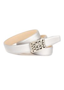 Lederg&uuml;rtel Anthoni Crown, Damen, Gr. 90, silber, Rindsleder, G&uuml;rtel Lederg&uuml;rtel