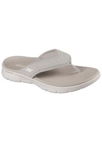 Zehentrenner Skechers "GO WALK FLEX SANDAL", Damen, Gr. 42, grau (taupe), Textil, Strukturmuster, Schuhe Zehentrenner, Badeschuh, Strandschuh, Sommerschuh mit Goga Mat Fu&szlig;bett, Topseller