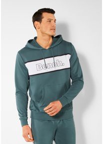 Hoodie BENCH. LOUNGEWEAR, Herren, Gr. 48/50 (M), blau (hellpetrol), Sweatware, Obermaterial: 60% Baumwolle, 40% Polyester, unifarben mit Farbeinsatz, Basic, bequem h&uuml;ftbedeckend, Rundhals, Rippb&uuml;ndchen, Sweatshirts Hoodie, Langarm, Sweatshirt mit Rundhals und Kapuze, Baumwollmischung
