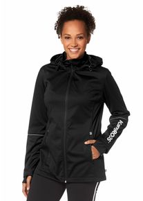 Softshelljacke Kangaroos, Damen, Gr. 52, schwarz, Softshell, Obermaterial: 100% Polyester. B&uuml;ndchen: 95% Polyester, 5% Elasthan, unifarben, figurumspielend Po-bedeckend, Jacken Softshelljacke, aus Softshell-Material, figurumschmeichelnder Schnitt, gro&szlig;e Gr&ouml;&szlig;en, Topseller